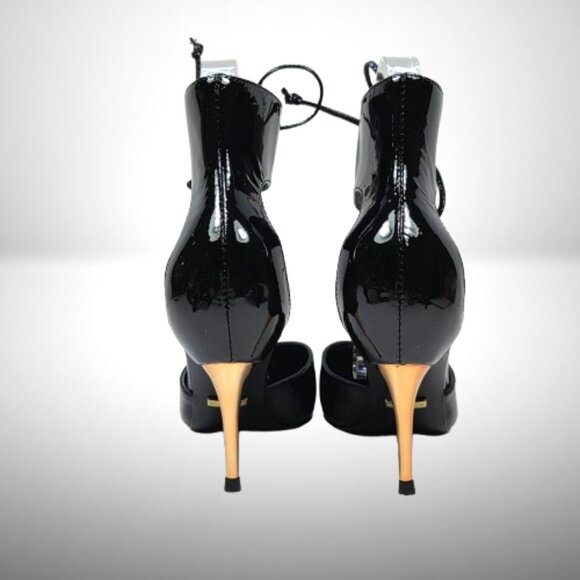Gucci Priscilla Black Patent Leather Ankle Cuff Pumps Size:37 - Picture 4 of 9
